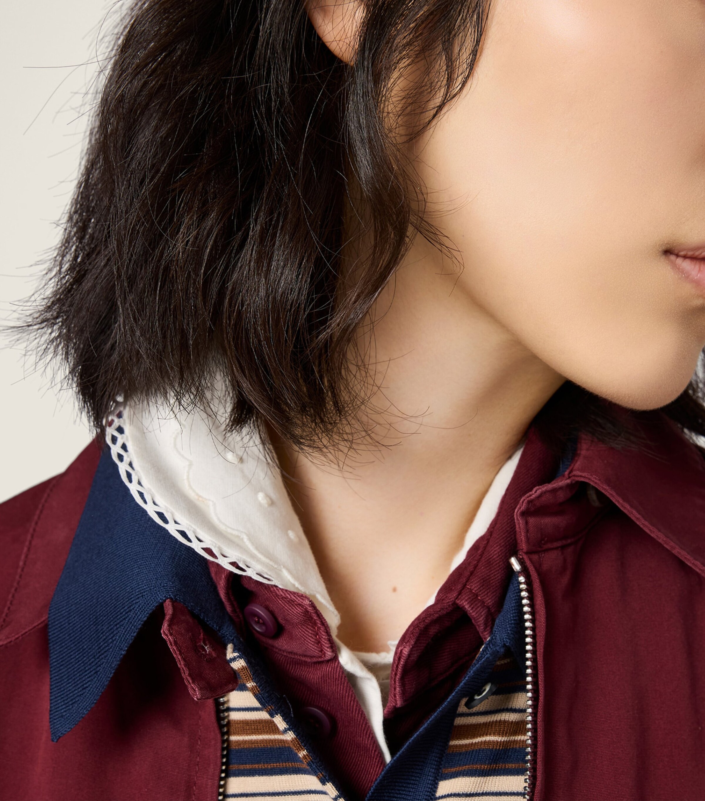 Miu Miu Womens WASHED POPLIN VEST. Burgundy Image 5