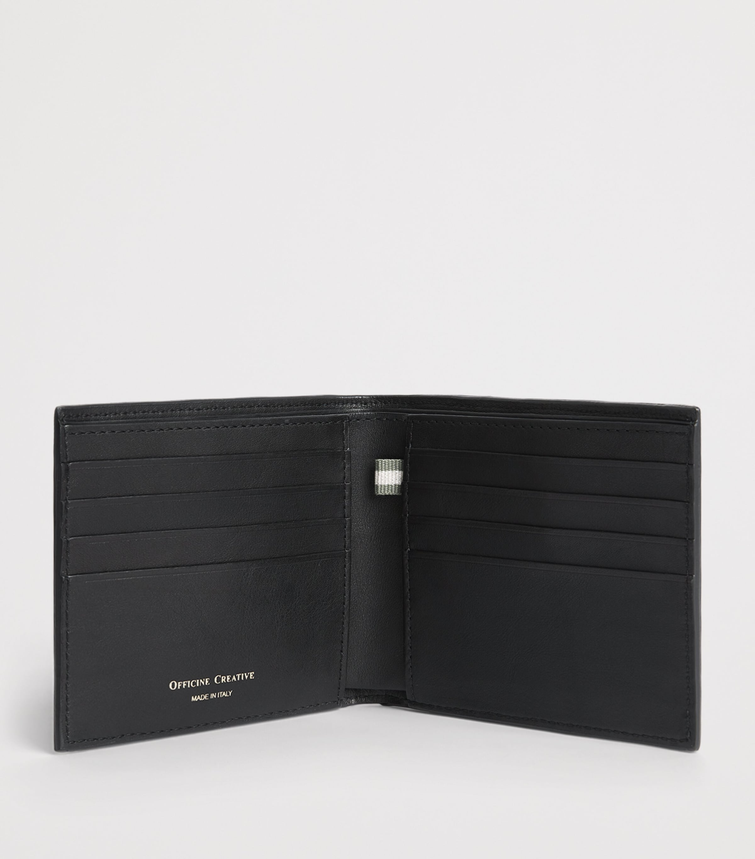 Officine Creative Woven Leather Bifold Wallet Nero Image 2