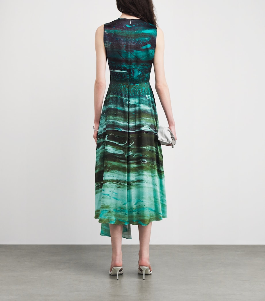 Roksanda Womens Silk Asymmetric Tera Midi Dress Brush Teal/mint Image 4