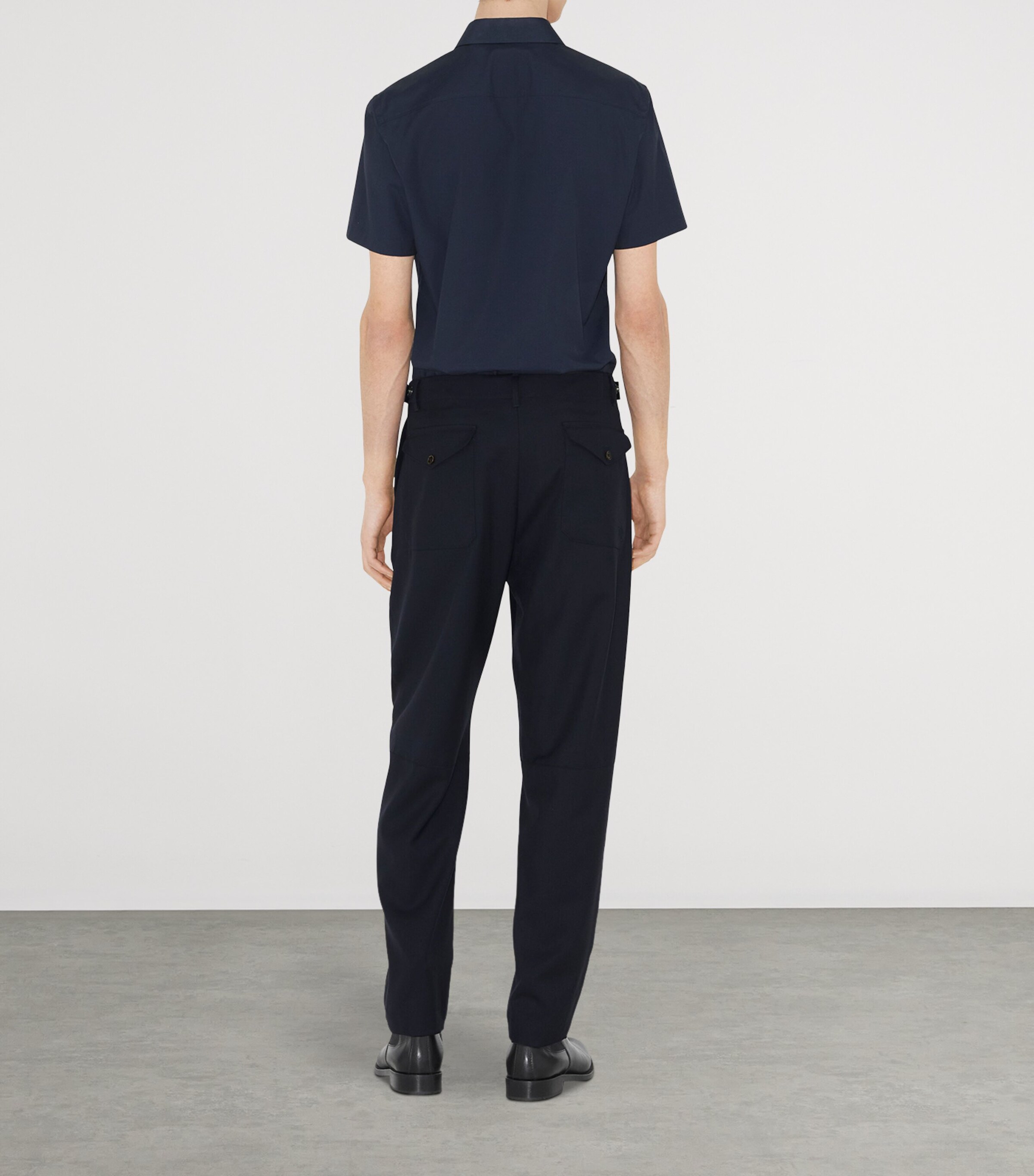 Stretch-Cotton Short-Sleeve Shirt NAVY Image 4