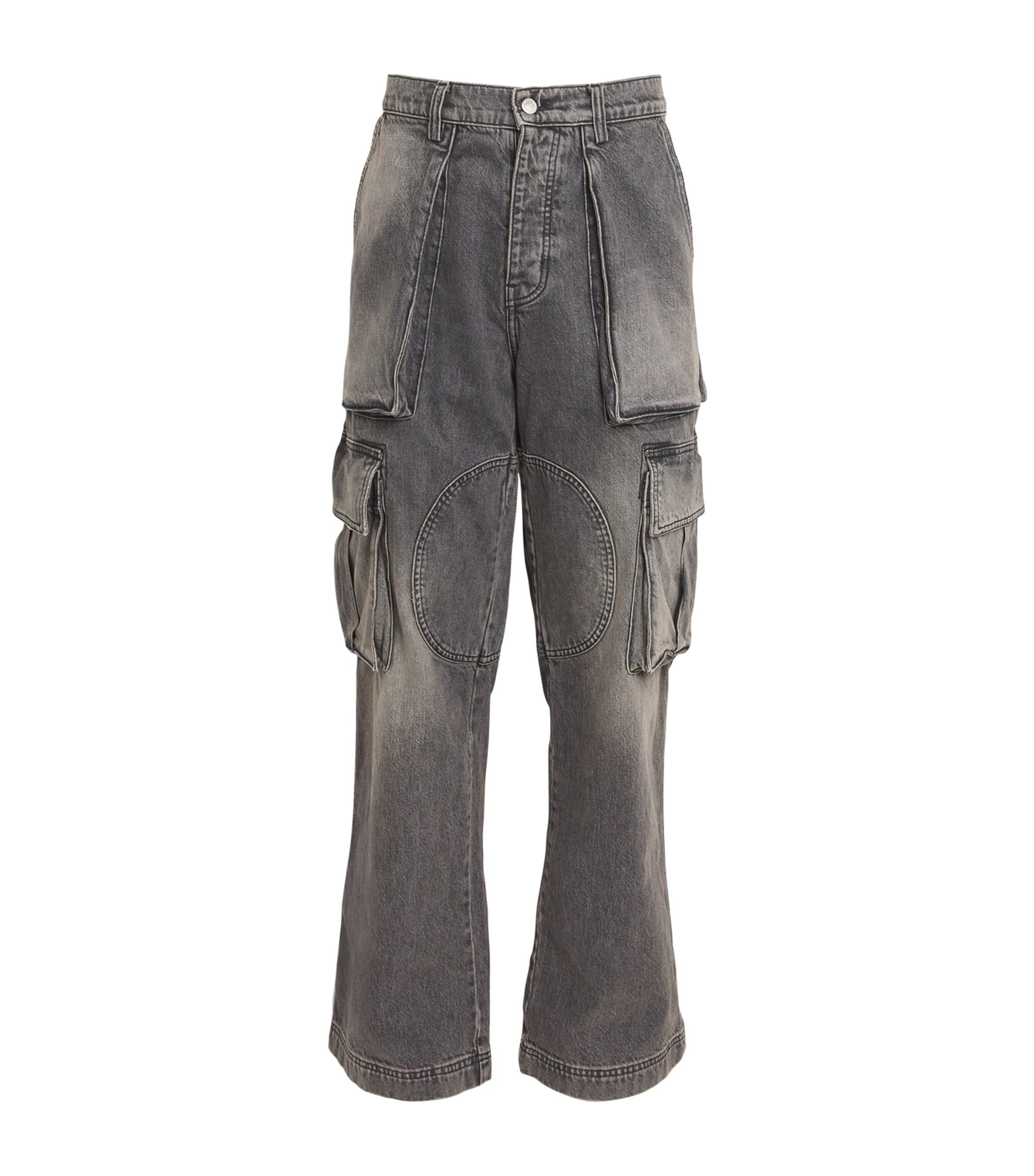 Shop Nahmias Denim Cargo Trousers In Brown