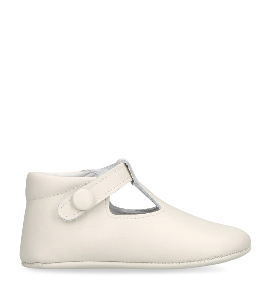 Leather Poppie Crib Shoes CREAM Image 1
