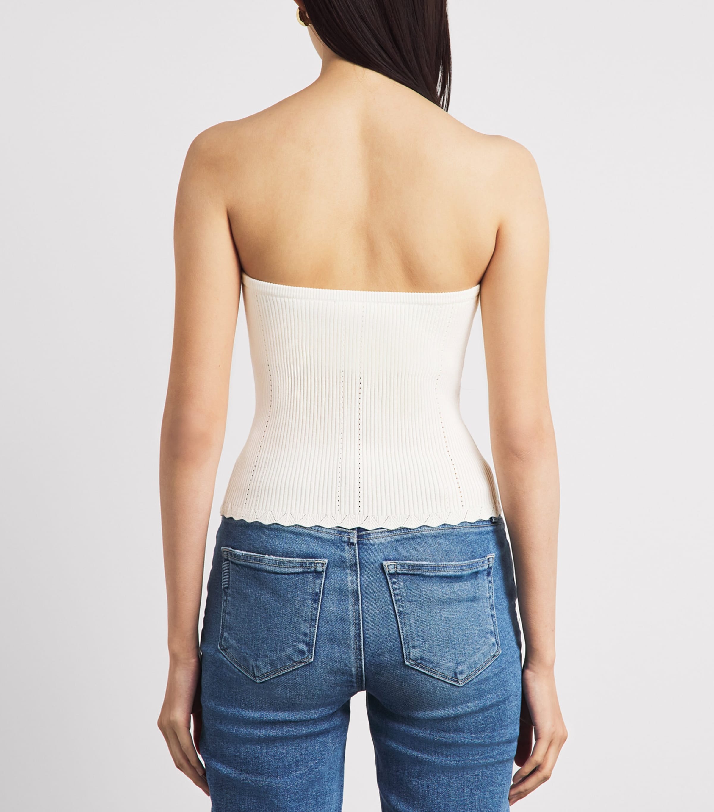 PAIGE Womens Knitted Valentina Bandeau Top White Image 5