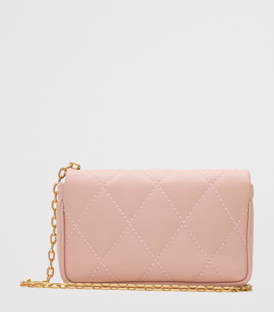 Leather Quilted EKD Clutch Bag ROSE Image 5