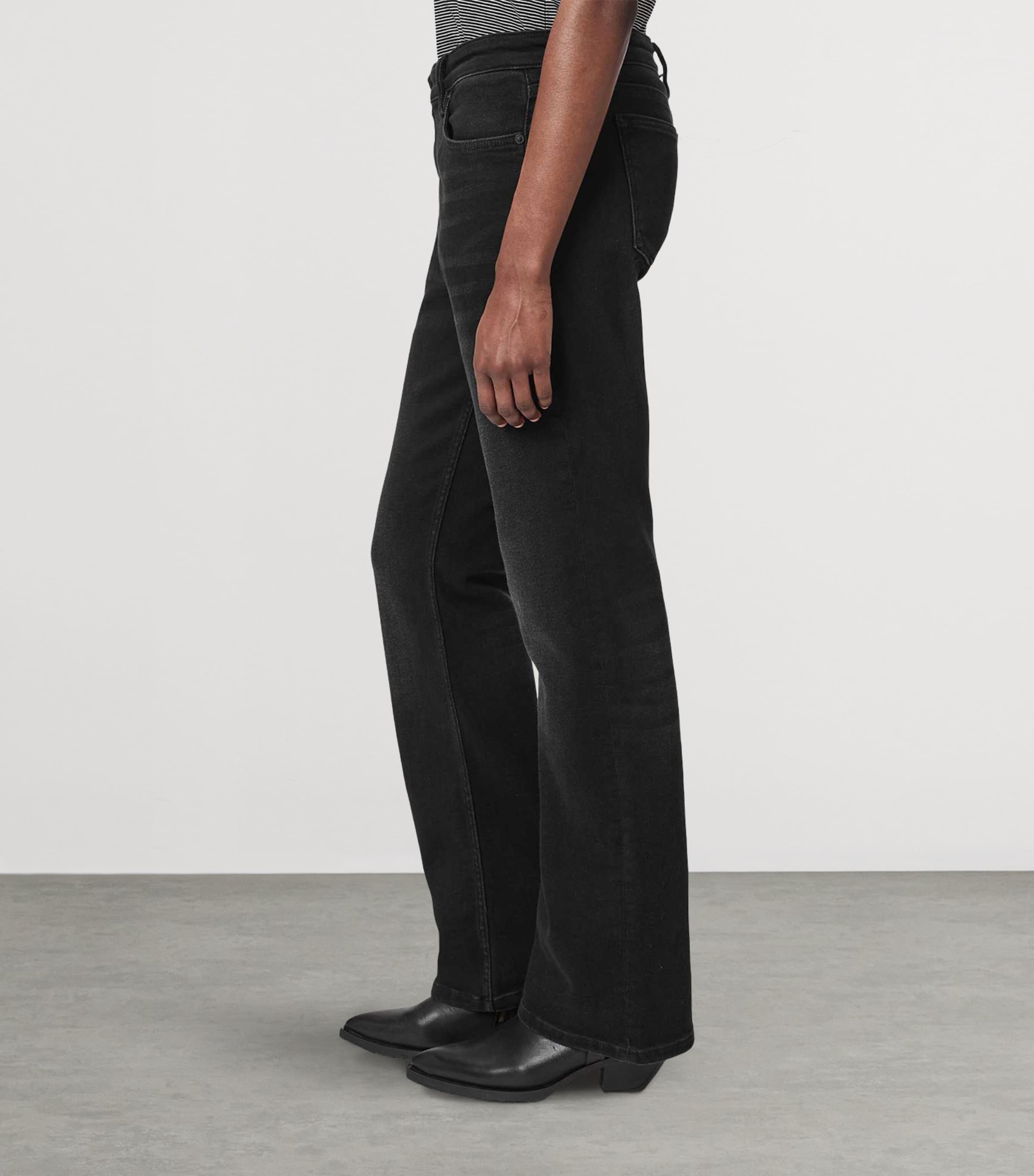 AllSaints Womens Haldan Slim Bootcut Mid-Rise Jeans Washed Black Image 5