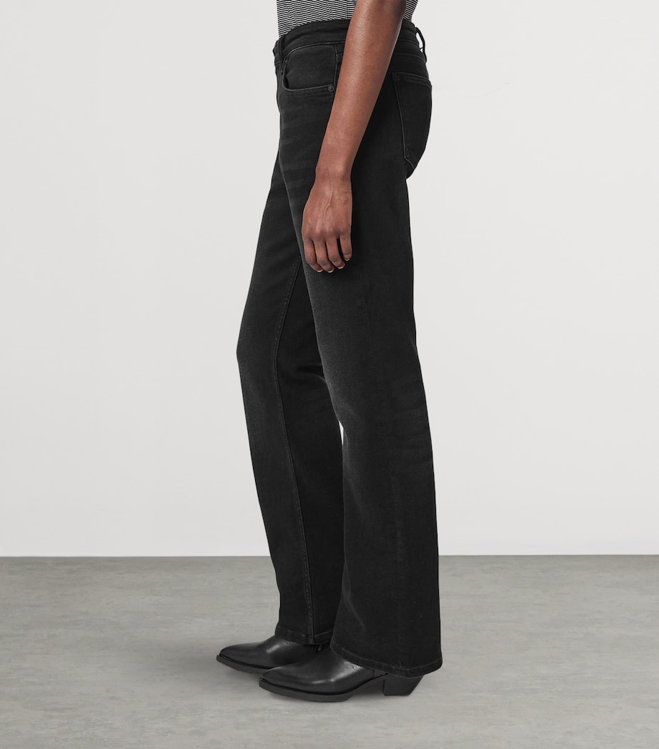 AllSaints Womens Haldan Slim Bootcut Mid-Rise Jeans Washed Black Image 5