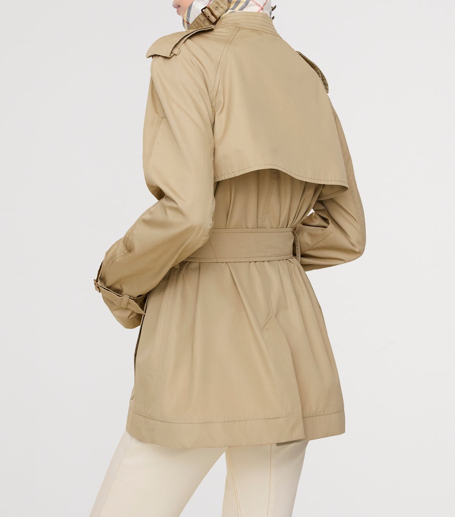 Burberry Womens Short Belgravia Trench Coat Sparrow Beige Image 5