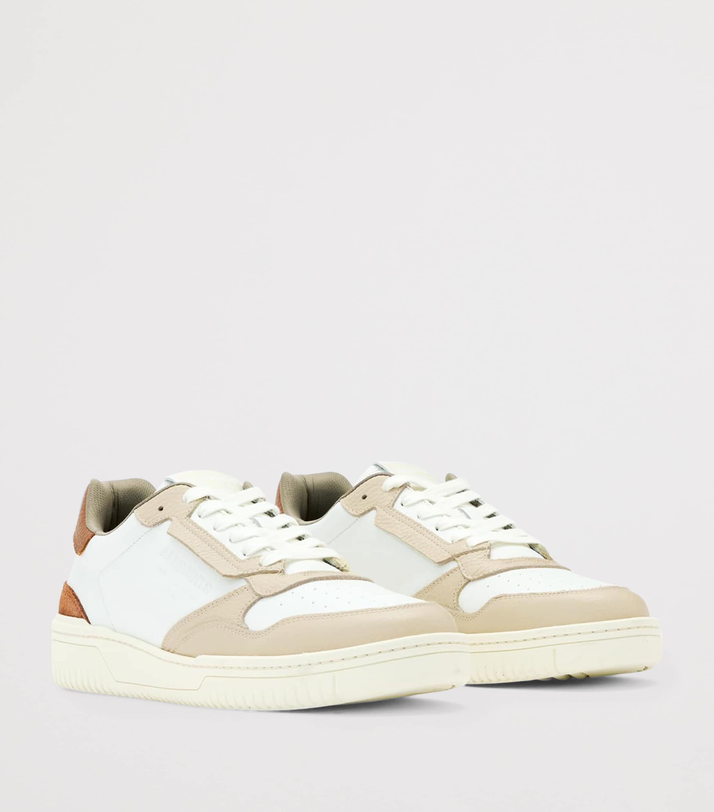 AllSaints Leather-Suede Regan Sneakers White/yellow/brown Image 2