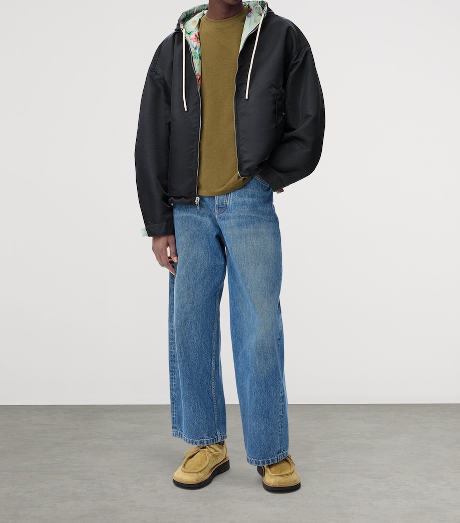 Silk Nylon Reversible Hooded Jacket GREEN/RED Image 3