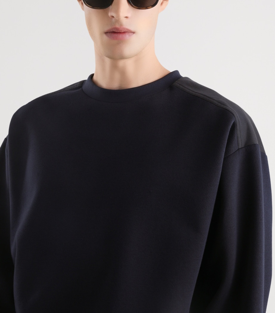 Dolce&Gabbana Mens Cotton-Blend Double-Faced Sweatshirt Very Dark Blue Image 4