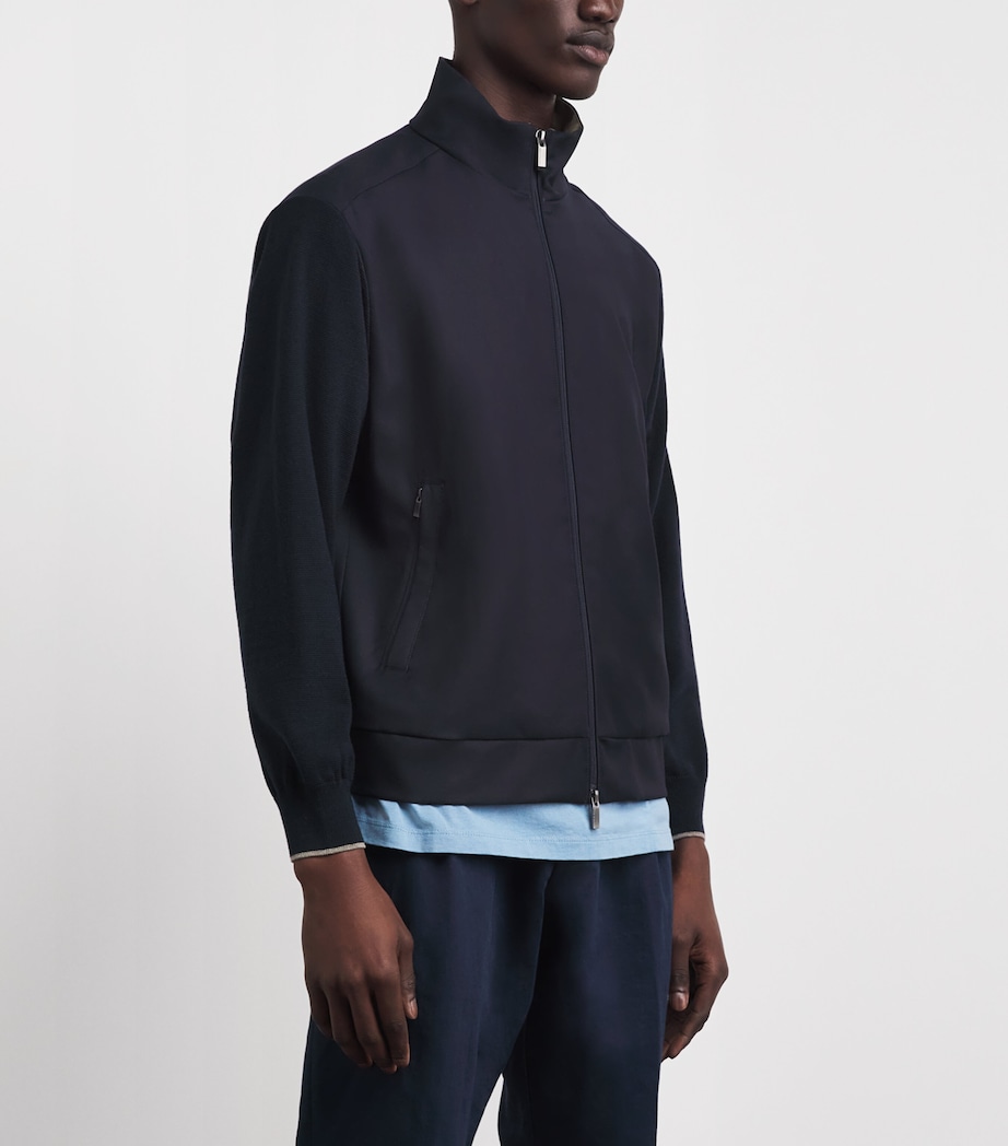 Paul & Shark Mens Wool Bomber Jacket Blue Image 4