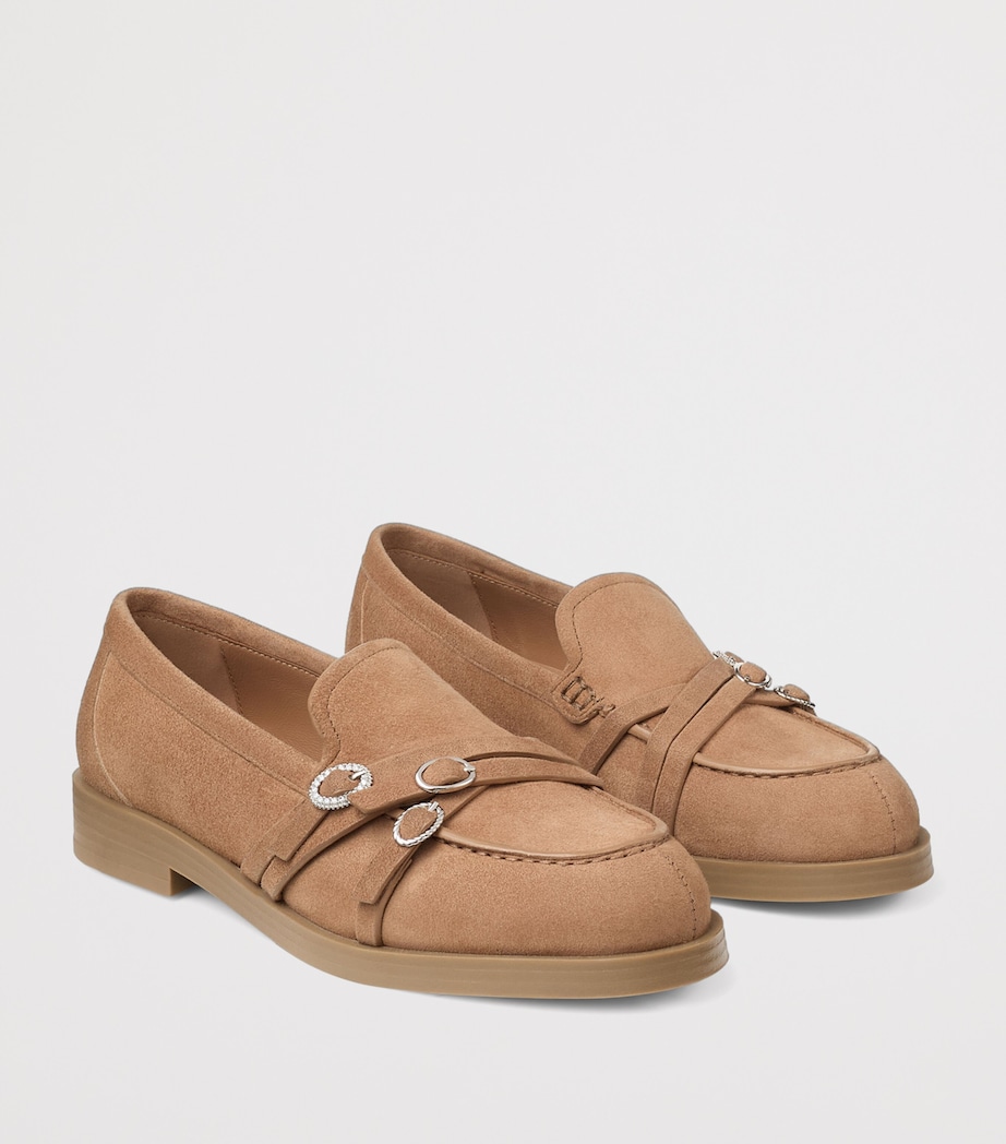 Jimmy Choo Womens Kalia Suede Loafers Natural/cappuccino Image 2