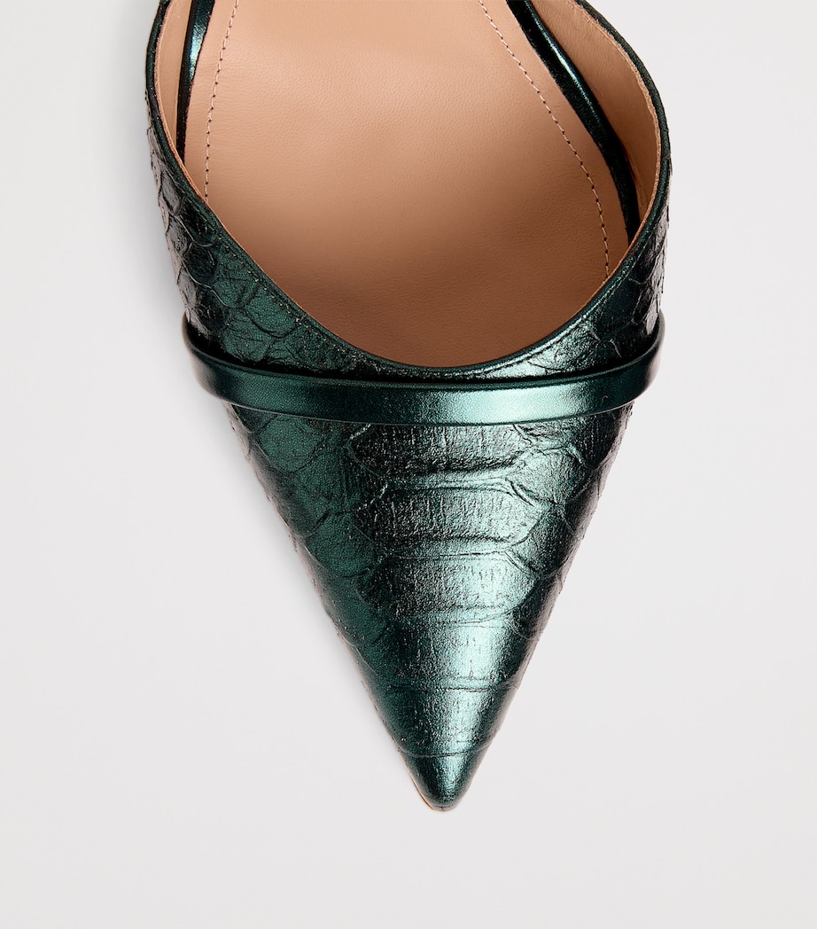 Leather Crocodile-Effect Uma Pumps 90 DARK GREEN Image 5