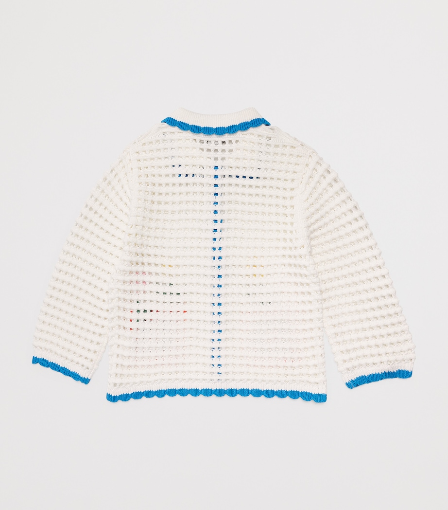 Stella McCartney Kids Cotton Crochet Embroidered Cardigan (2-12 Years) Image 2