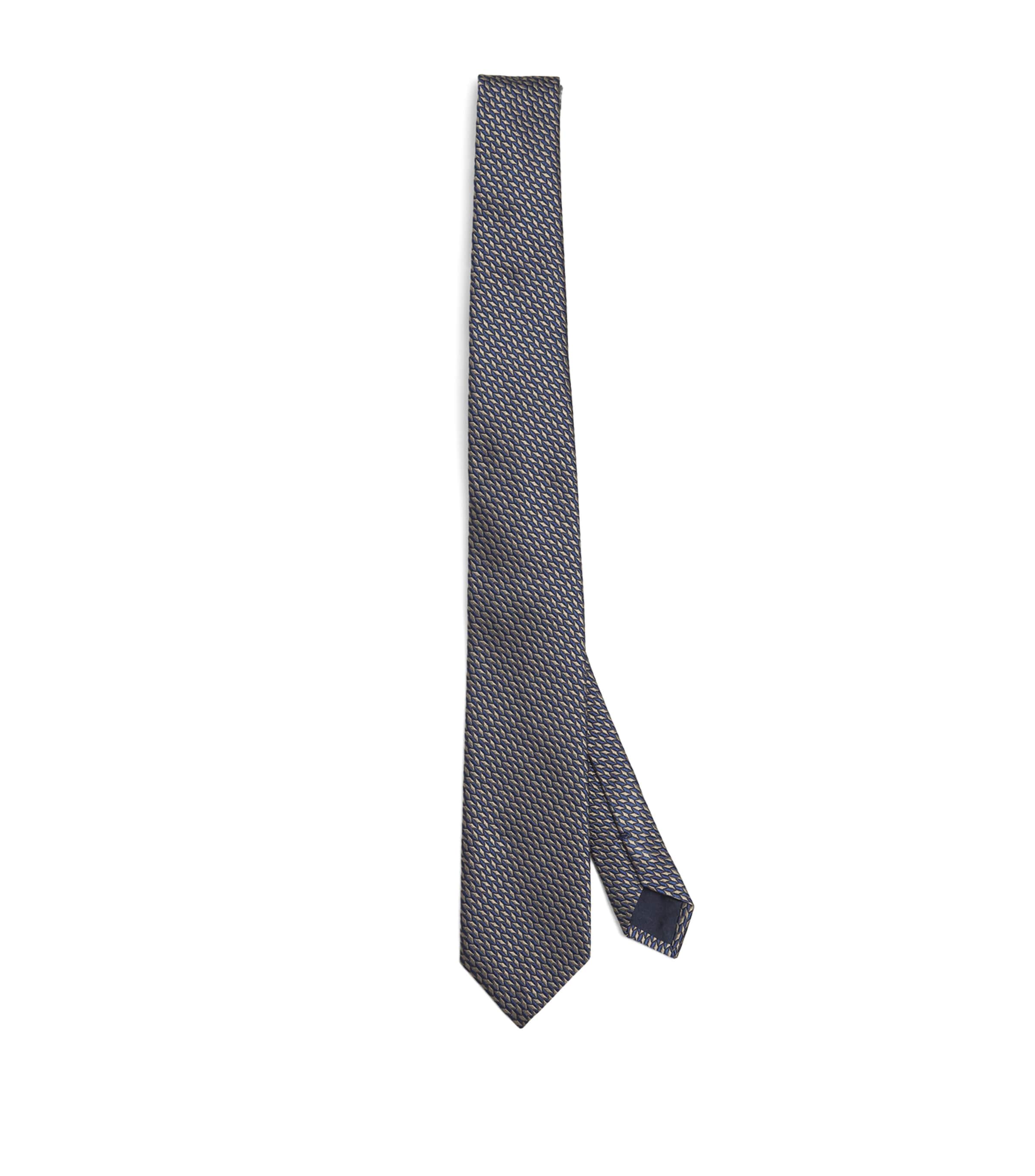 Giorgio Armani Silk Diamond Jacquard Tie In Gold