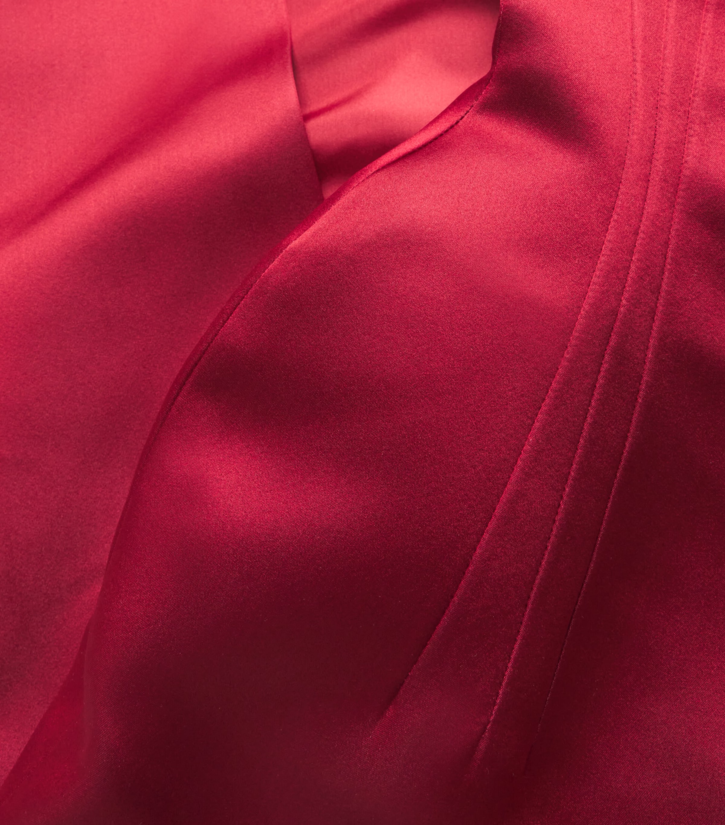 Silk Off-The-Shoulder Corset Midi Dress BORDEAUX Image 5