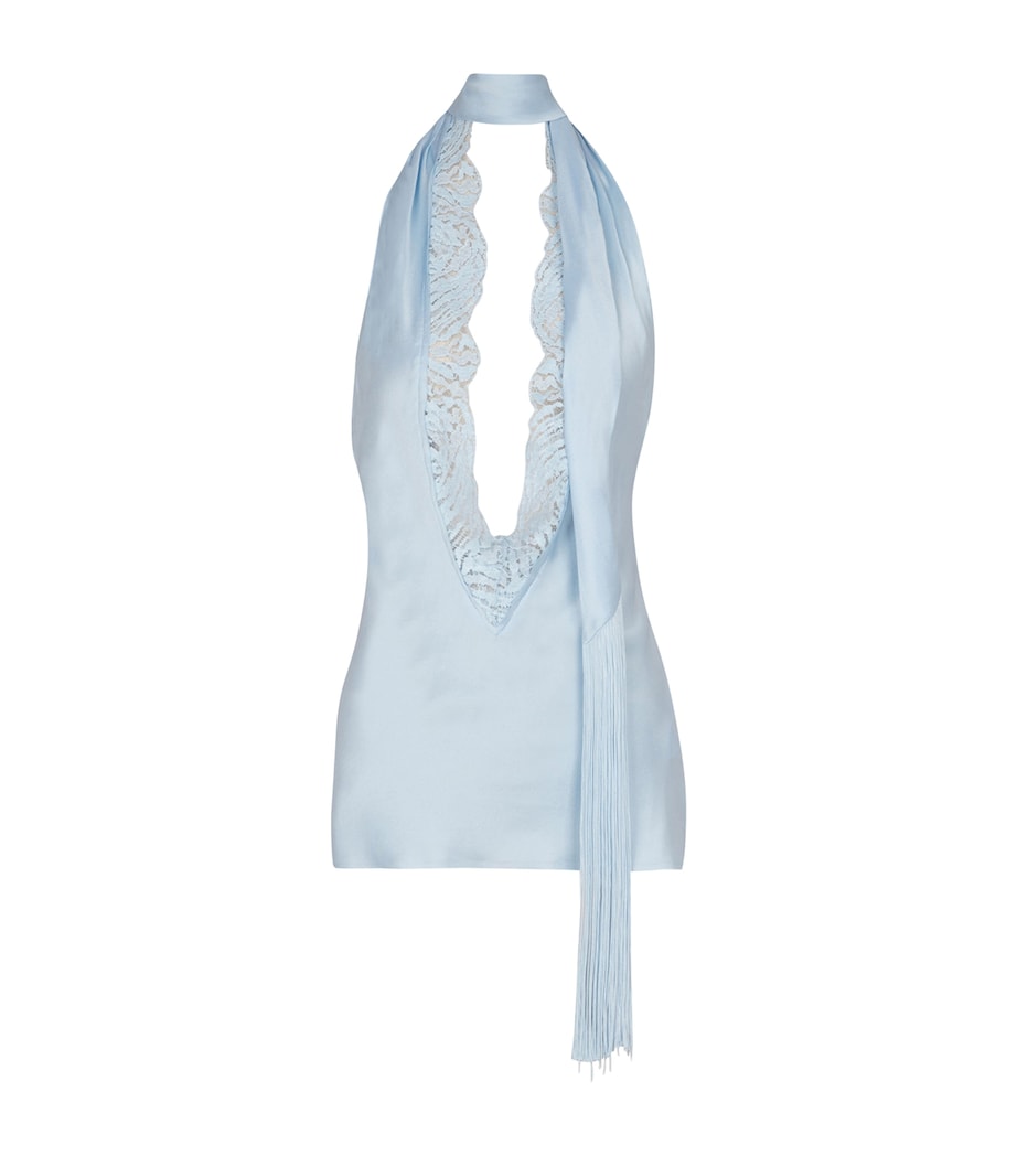 Silk Backless Top 6DR BLEU Image 1