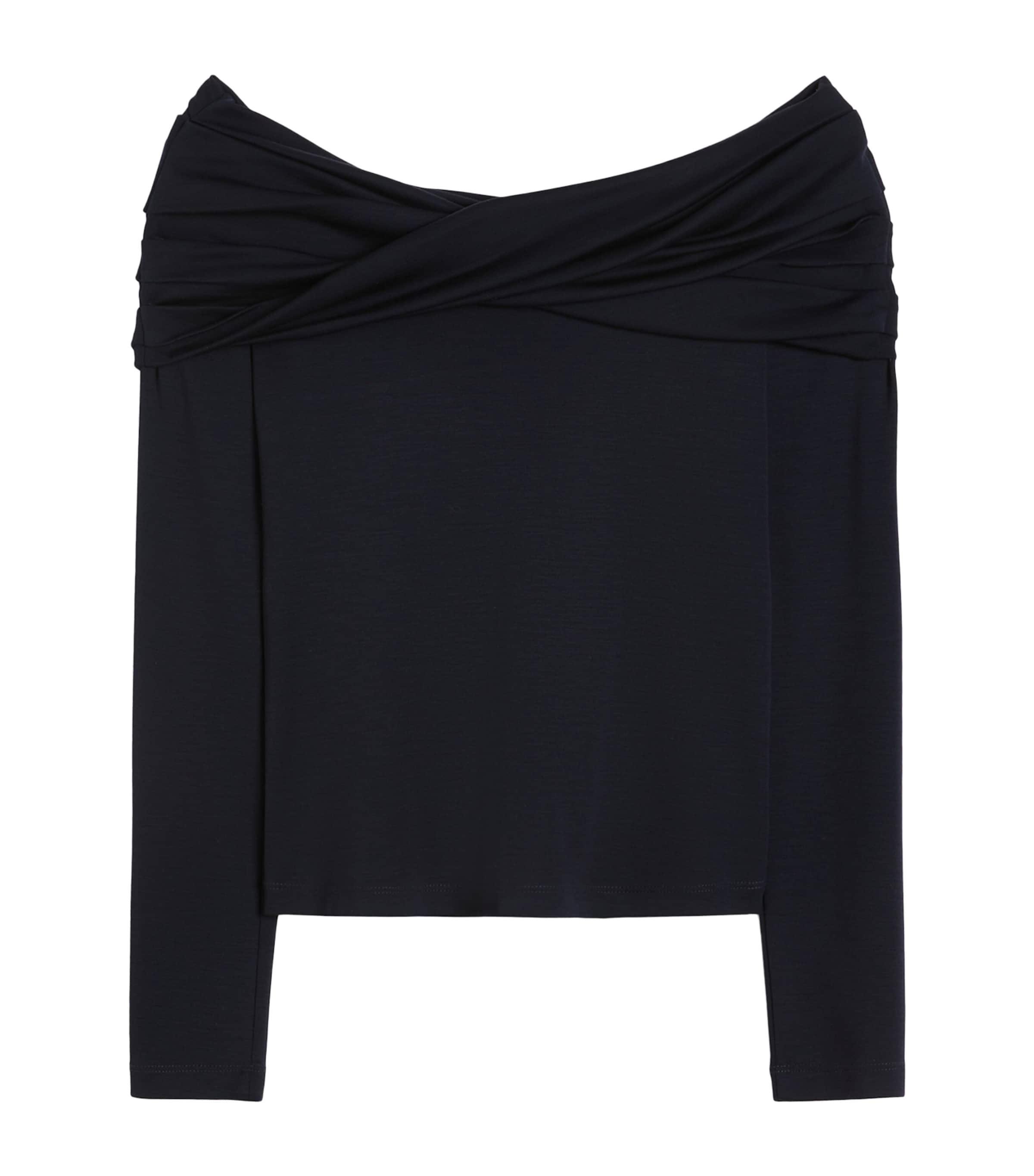 Virgin Wool Draped Blouse ULTRAMARINE Image 1