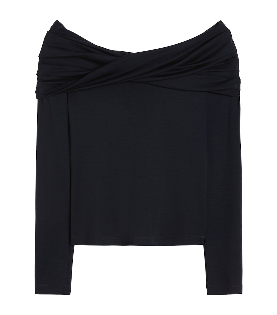 Virgin Wool Draped Blouse ULTRAMARINE Image 1