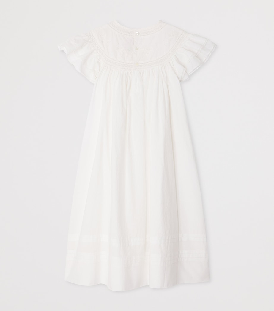 Cotton Embroidered Dress (10-14 Years) UPB BLANC LAIT Image 2
