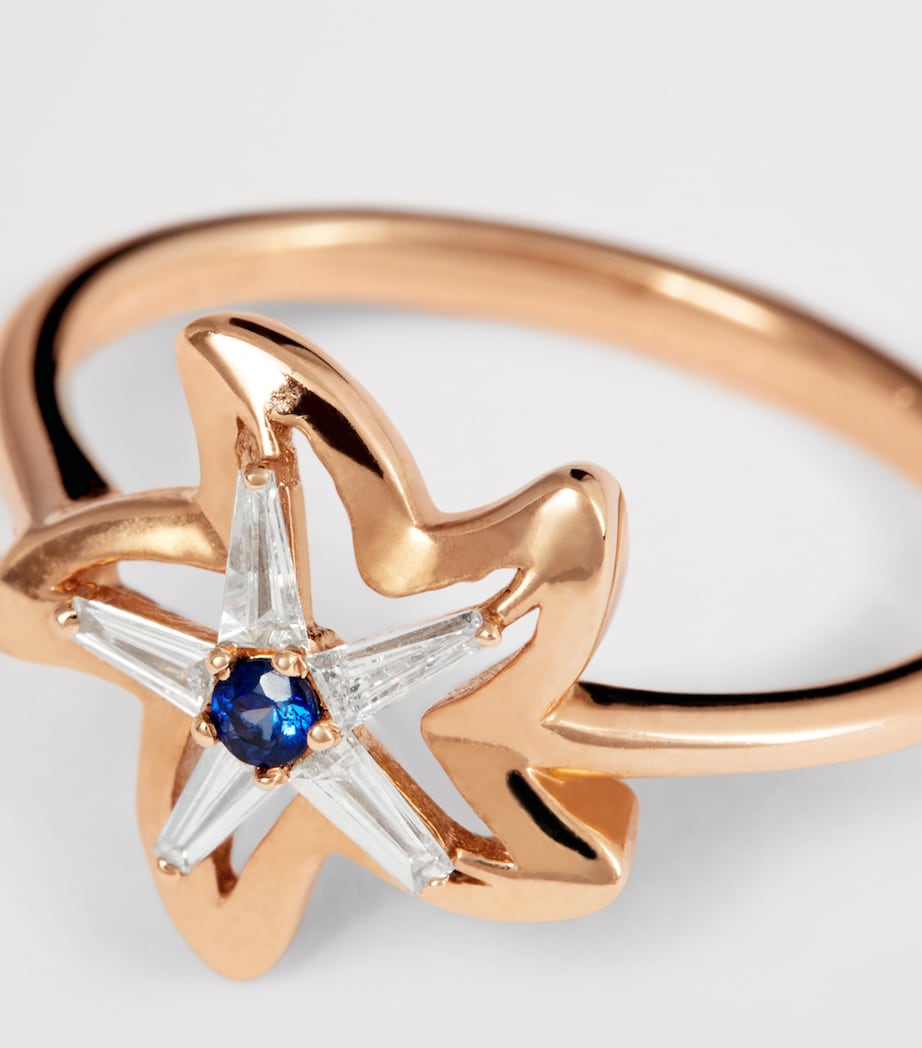 Rose Gold, Diamond and Sapphire Starfish Ring ROSE GOLD Image 5