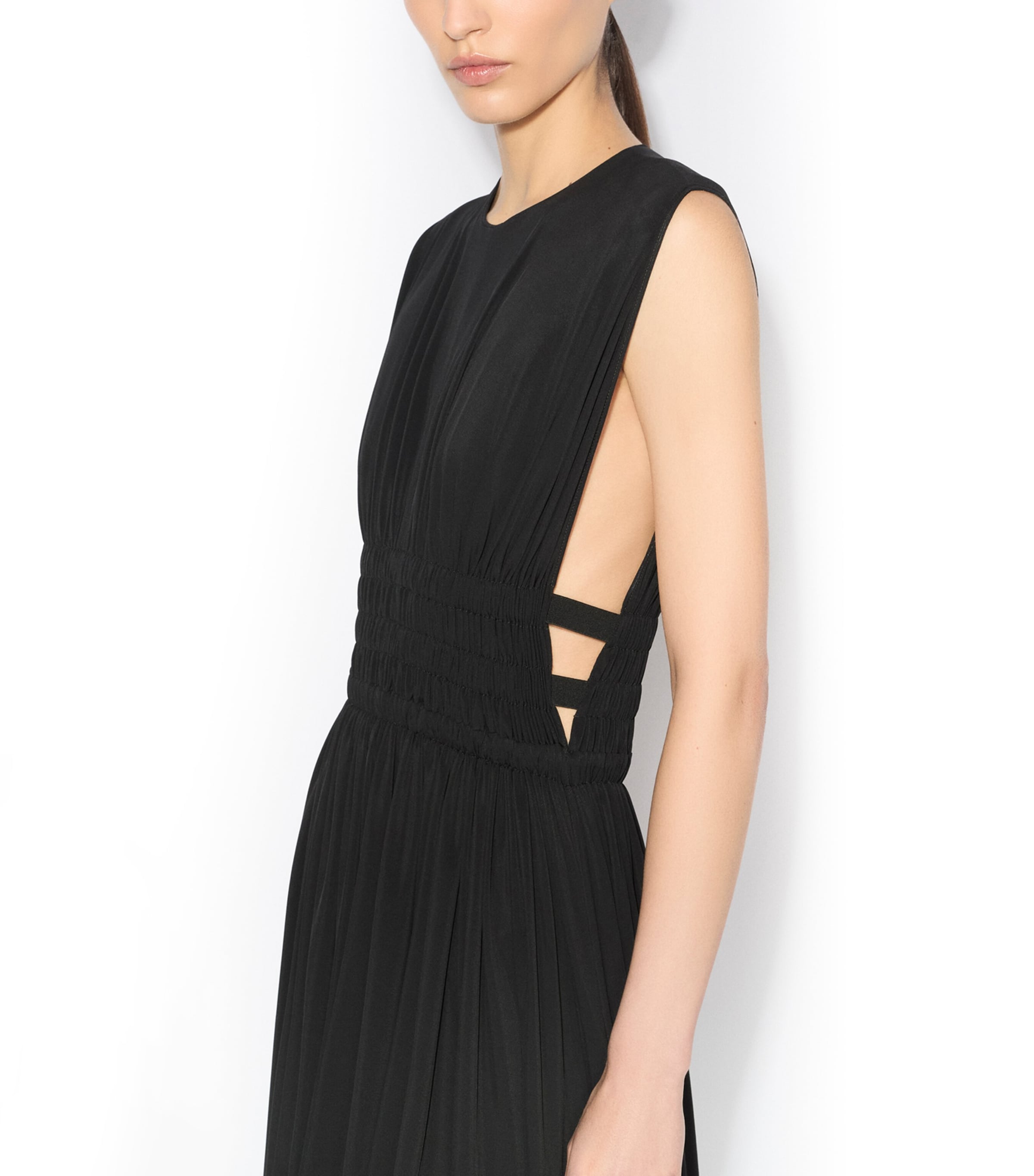 Alaïa Womens High-Low Mini Dress Noir Alaia Image 5