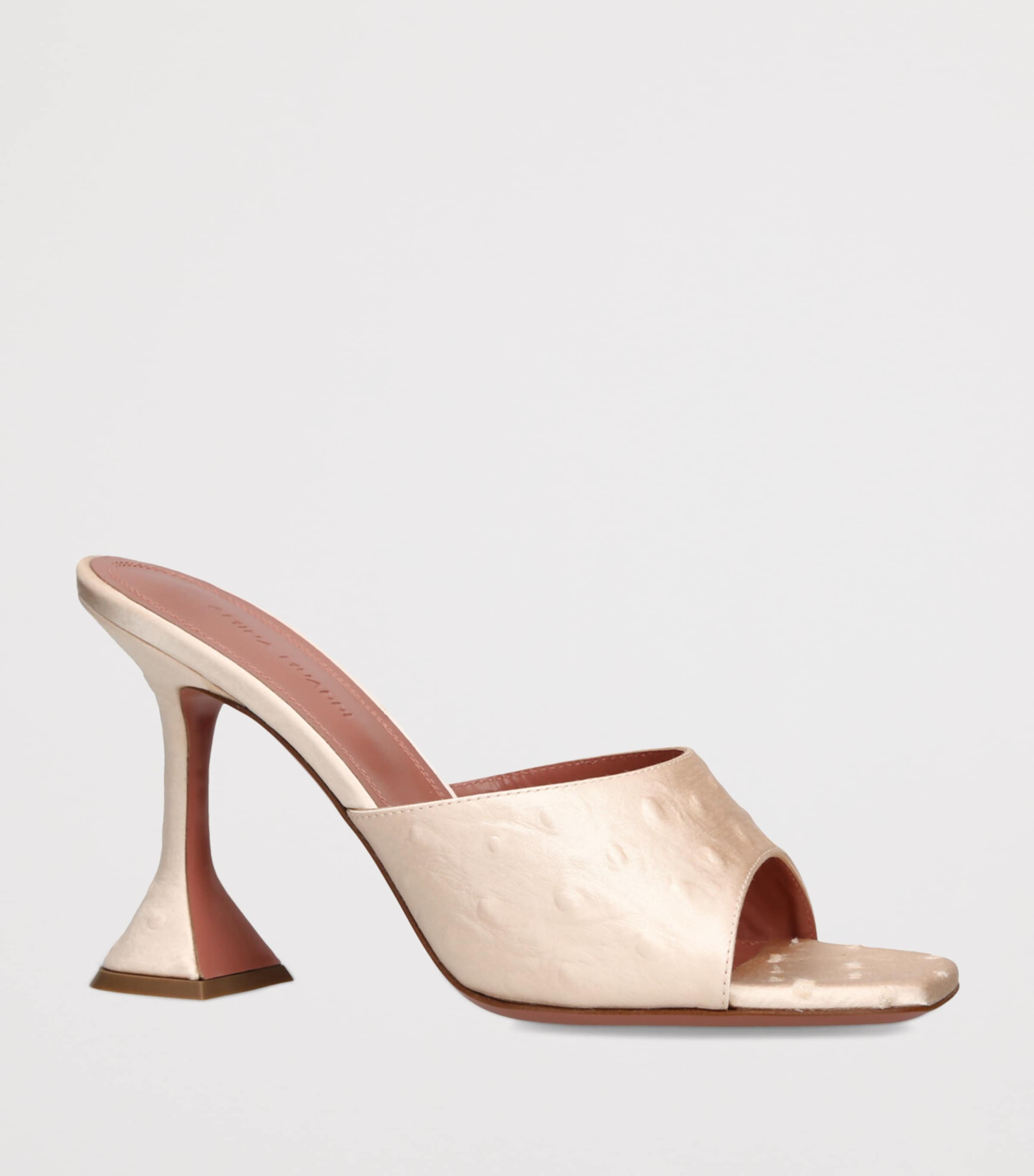 Amina Muaddi Satin Lupita Heeled Mules 95 Champagne Image 3