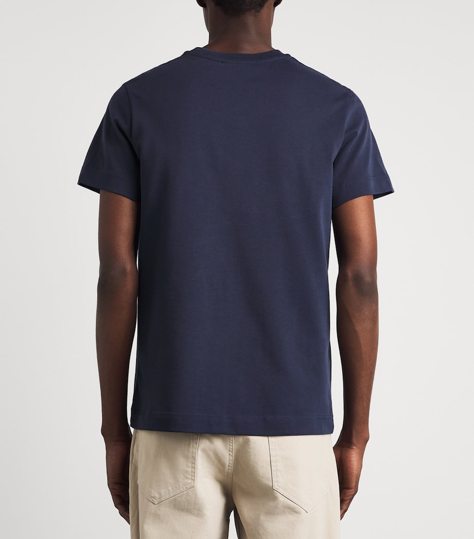 A.P.C. Mens Cotton Logo Oliver T-Shirt Iah Dark Blue Image 5