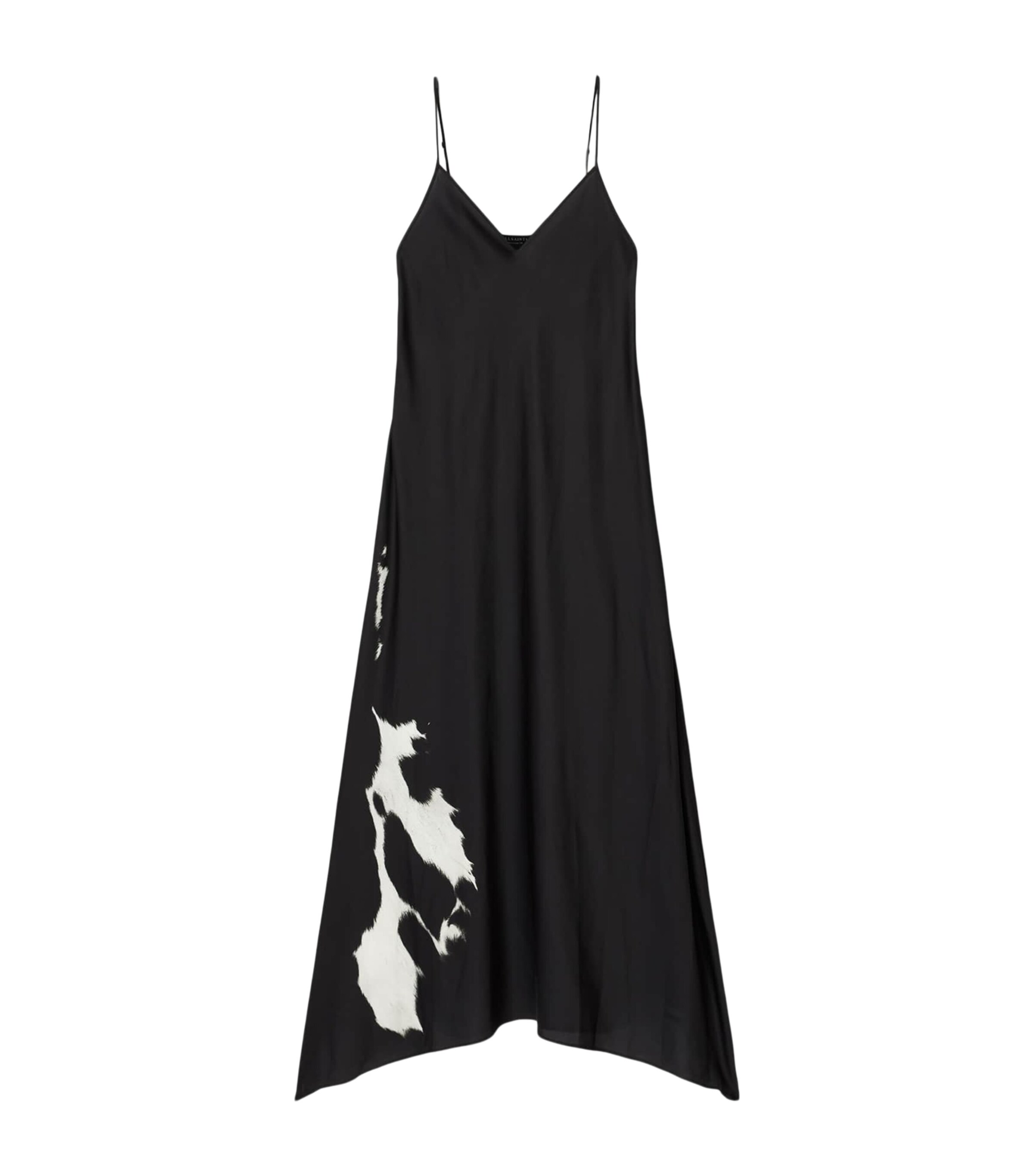 AllSaints Black Leona Maxi Slip Dress