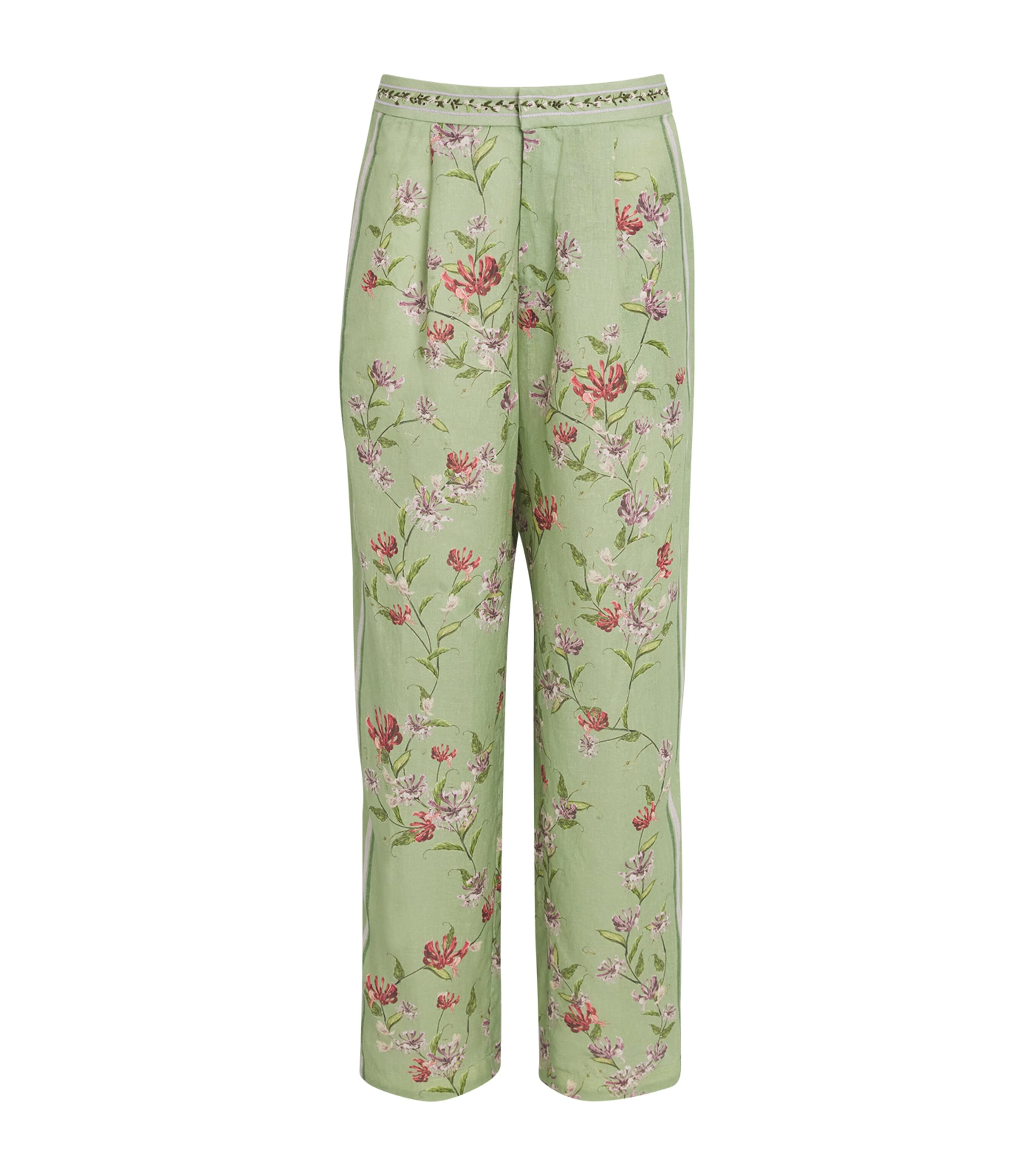 Agua By Agua Bendita Weite Hose Florecer Honeysuckle Aus Leinen