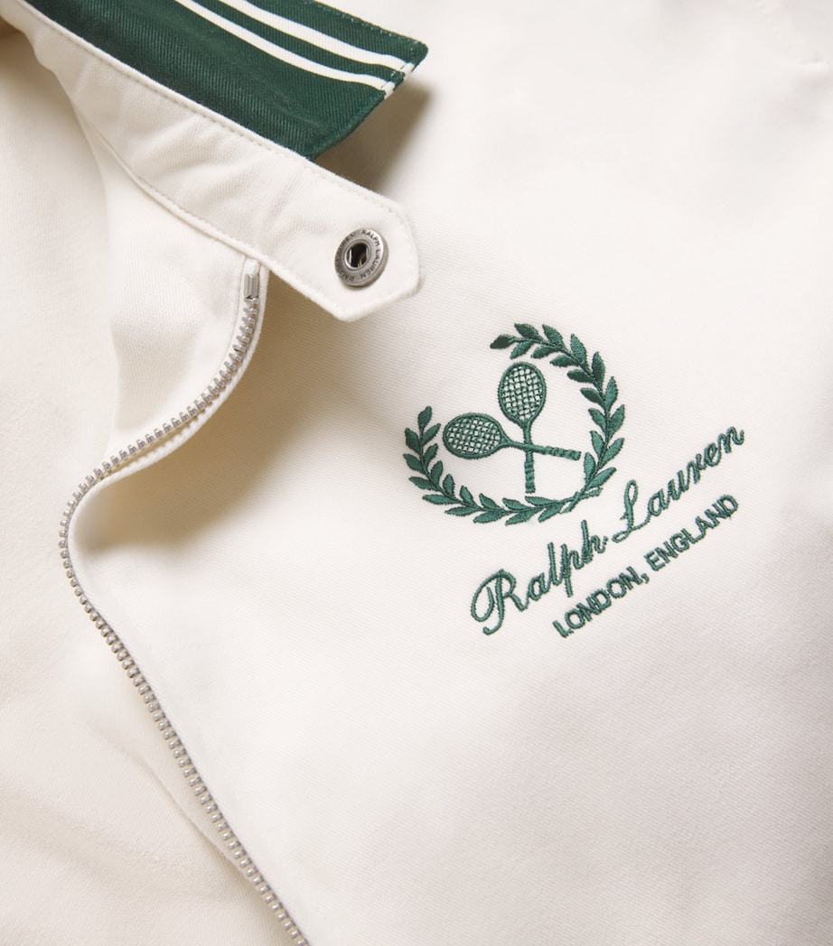 Ralph Lauren Purple Label Mens x Wimbledon Crest Bomber Jacket Moss Agate Clas Image 5