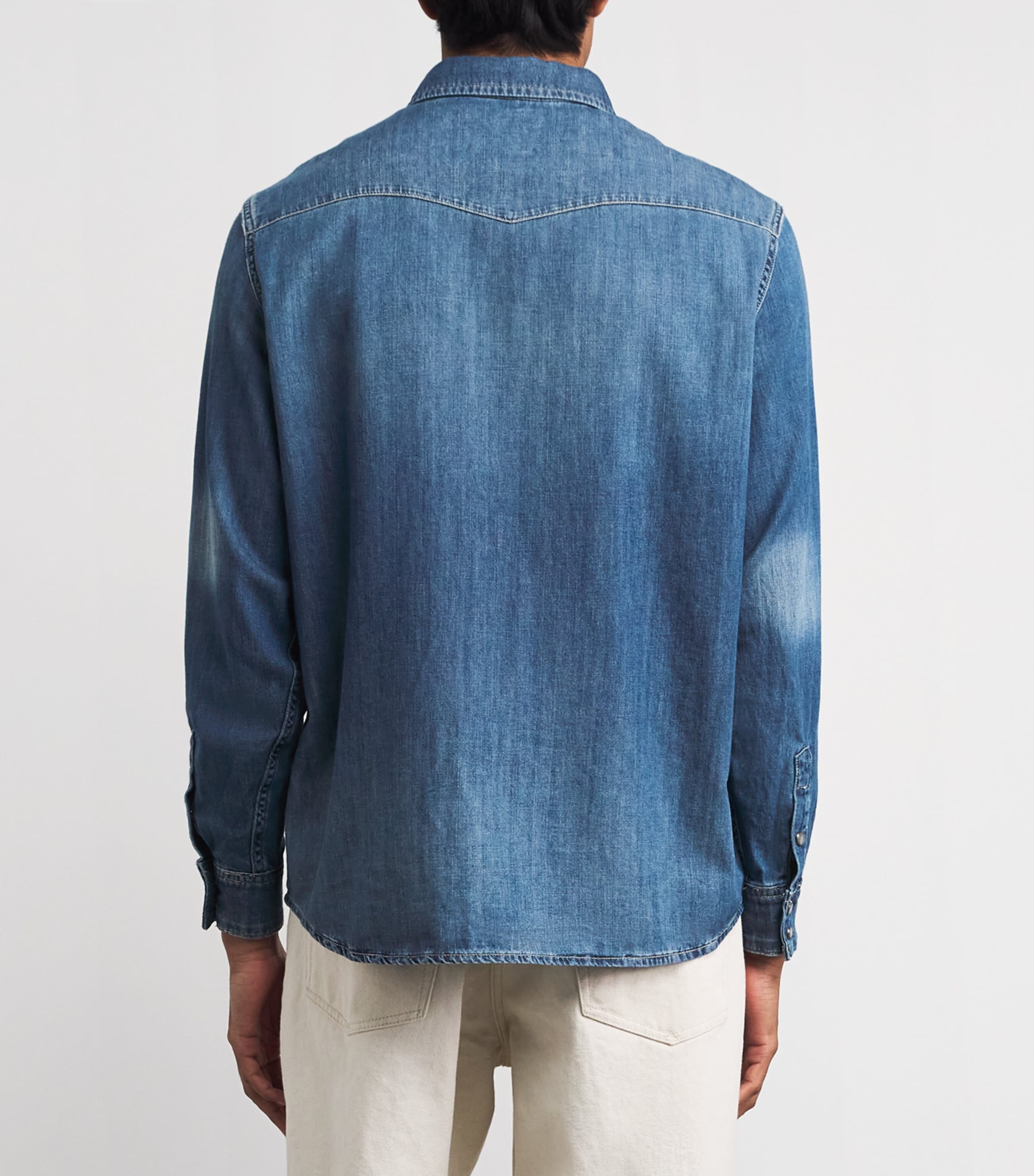 7 For All Mankind Mens Denim Shirt Border Image 5