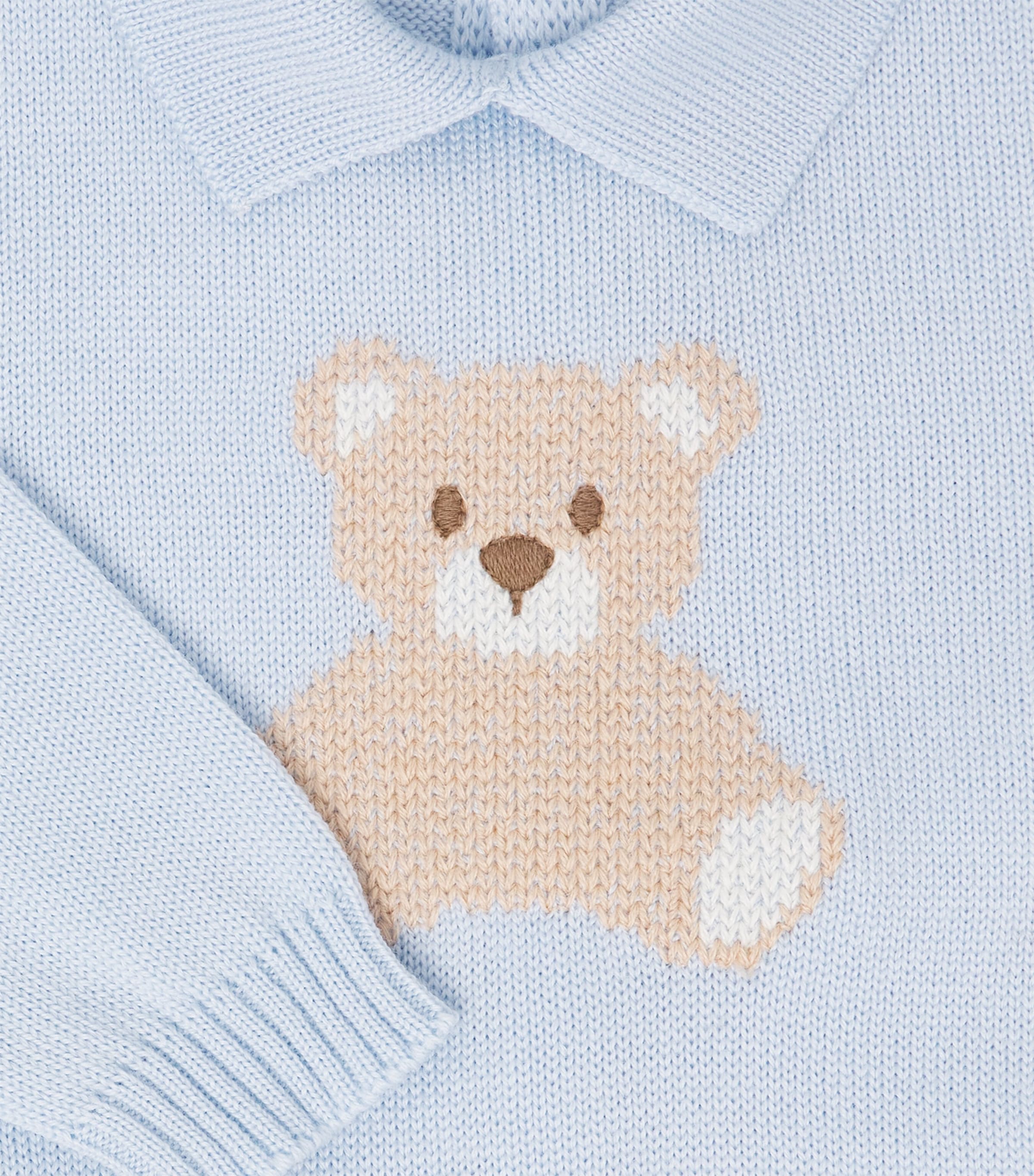 Bimbalo Wool Teddy Bear All-In-One (1-18 Months) Pale Blue Image 3