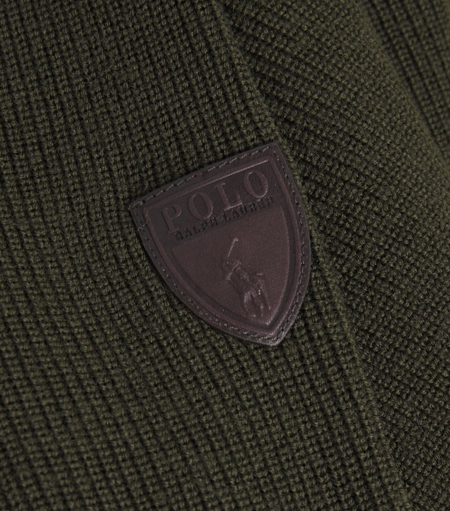 Wool Hybrid Quarter-Zip Sweater GREEN Image 5