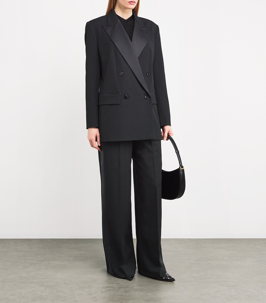 Oversized Double-Breasted Blazer BLACK Image 2