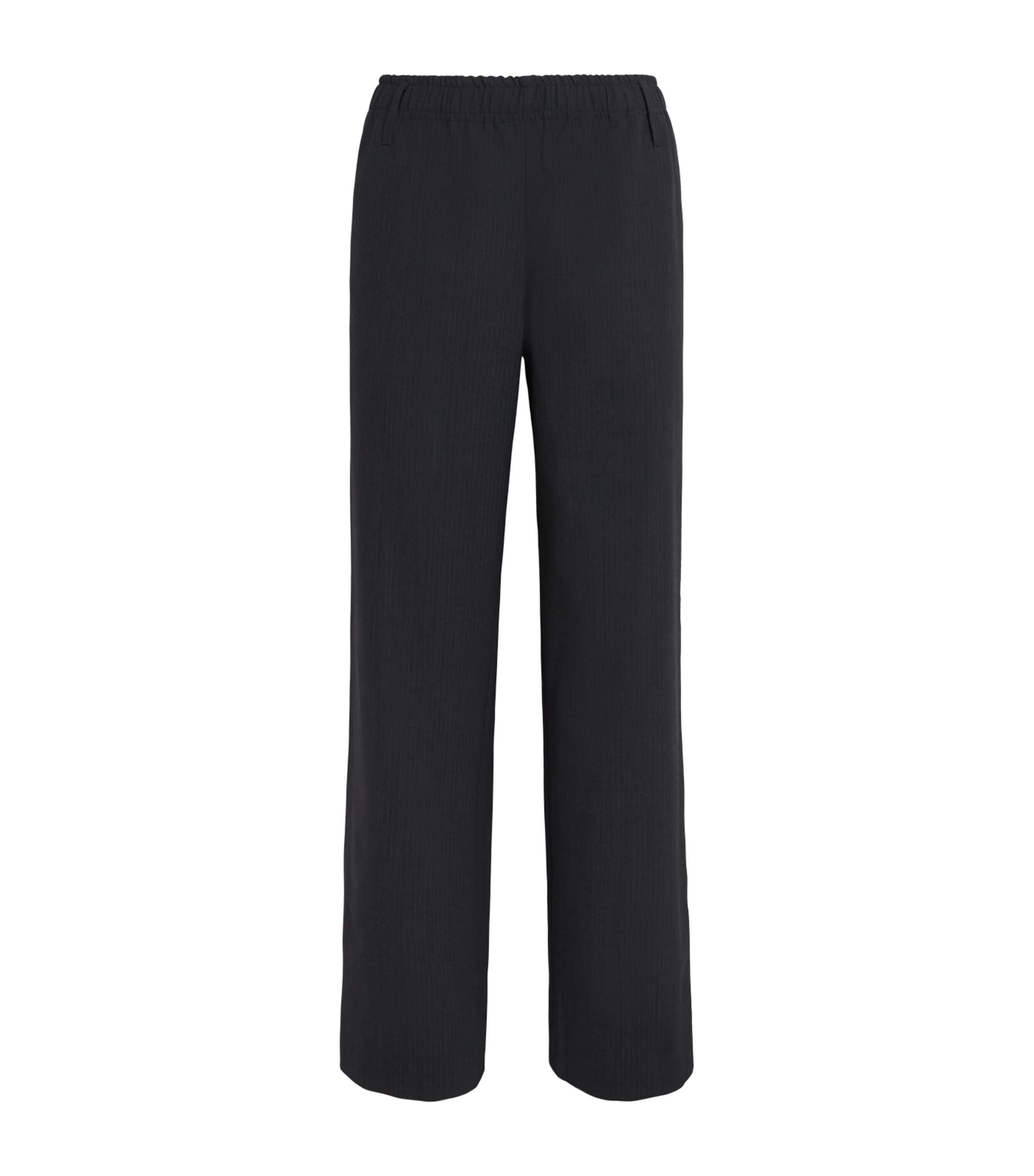 Herskind Womens Pinstripe Davi Wide-Leg Trousers Grey Pinstripe Image 1