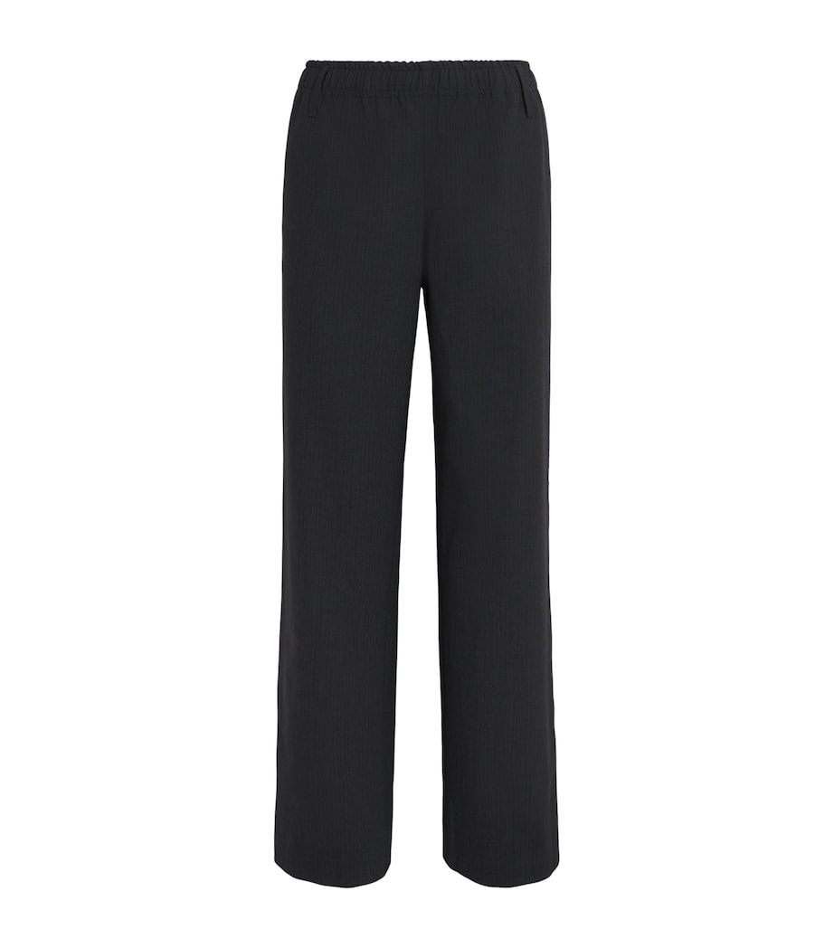 Herskind Womens Pinstripe Davi Wide-Leg Trousers Grey Pinstripe Image 1