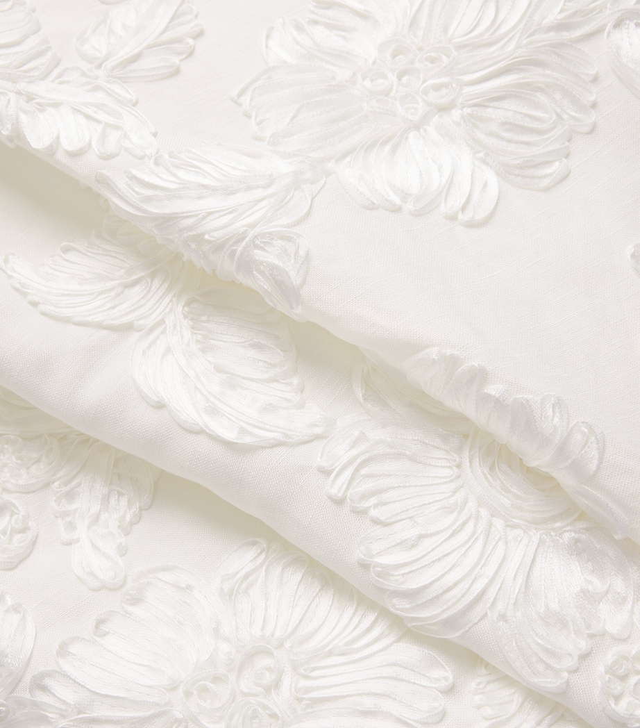 Linen-Blend Embroidered Annabella Midi Dress IVORY Image 6