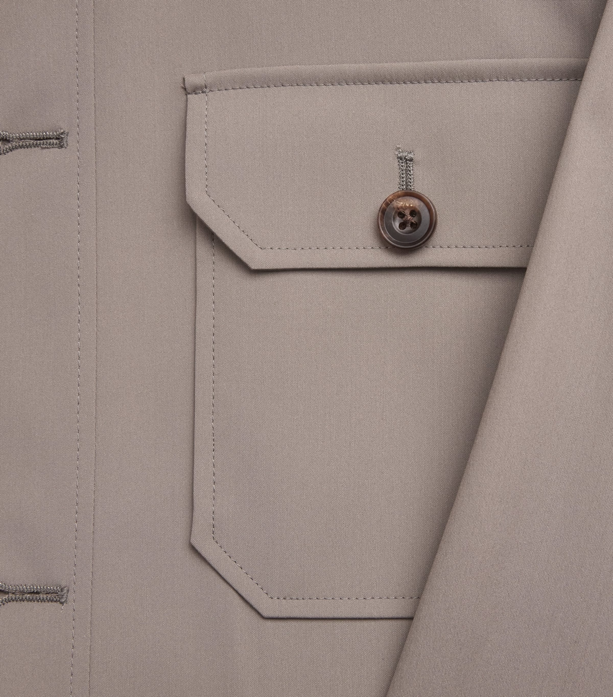 Corneliani Mens Water-Repellent Techwool Overshirt Natural / Beige Image 6