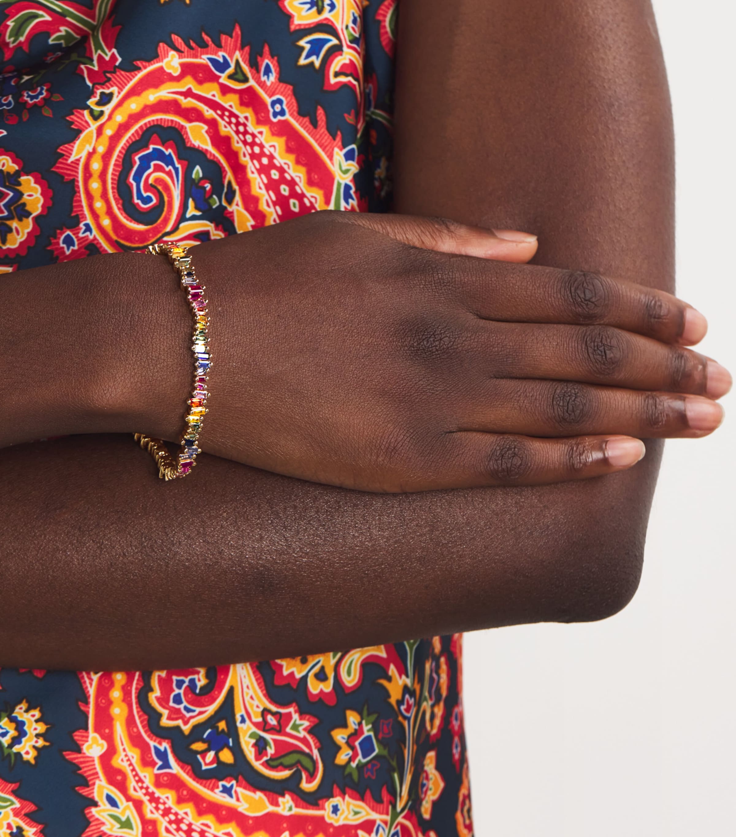 Suzanne Kalan Rose Gold and Rainbow Sapphire Bold Tennis Bracelet Rg/rs Image 2