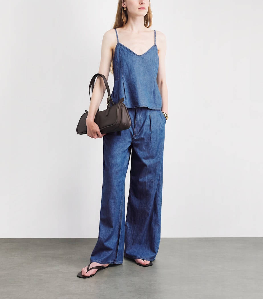 PAIGE Womens Drawstring Ingrid Wide-Leg Jeans Azusa Image 2
