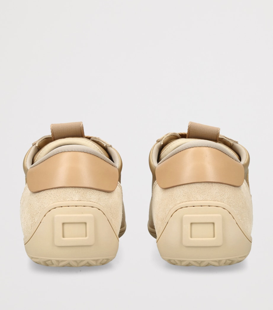 Suede-Satin Viv Low-Top Sneakers TAN Image 2