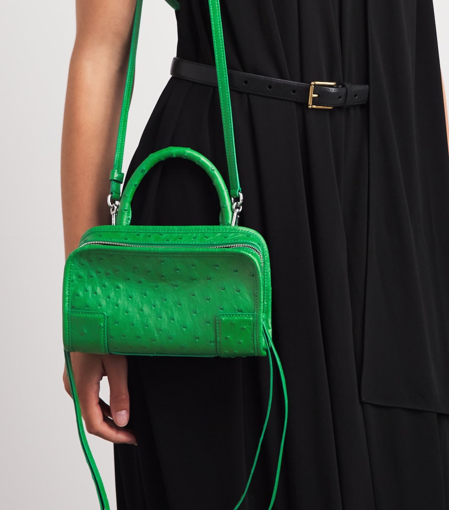 LOEWE Mini Ostrich Leather Amazona 180 Top-Handle Bag Clover Green Image 4