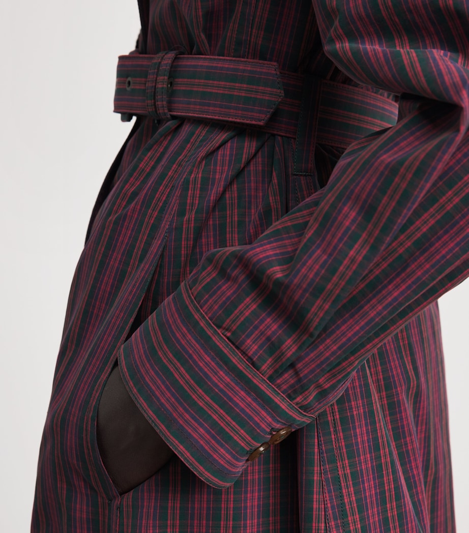 Vivienne Westwood Womens Cotton Tartan Liska Trench Coat Red/green/blue Image 3