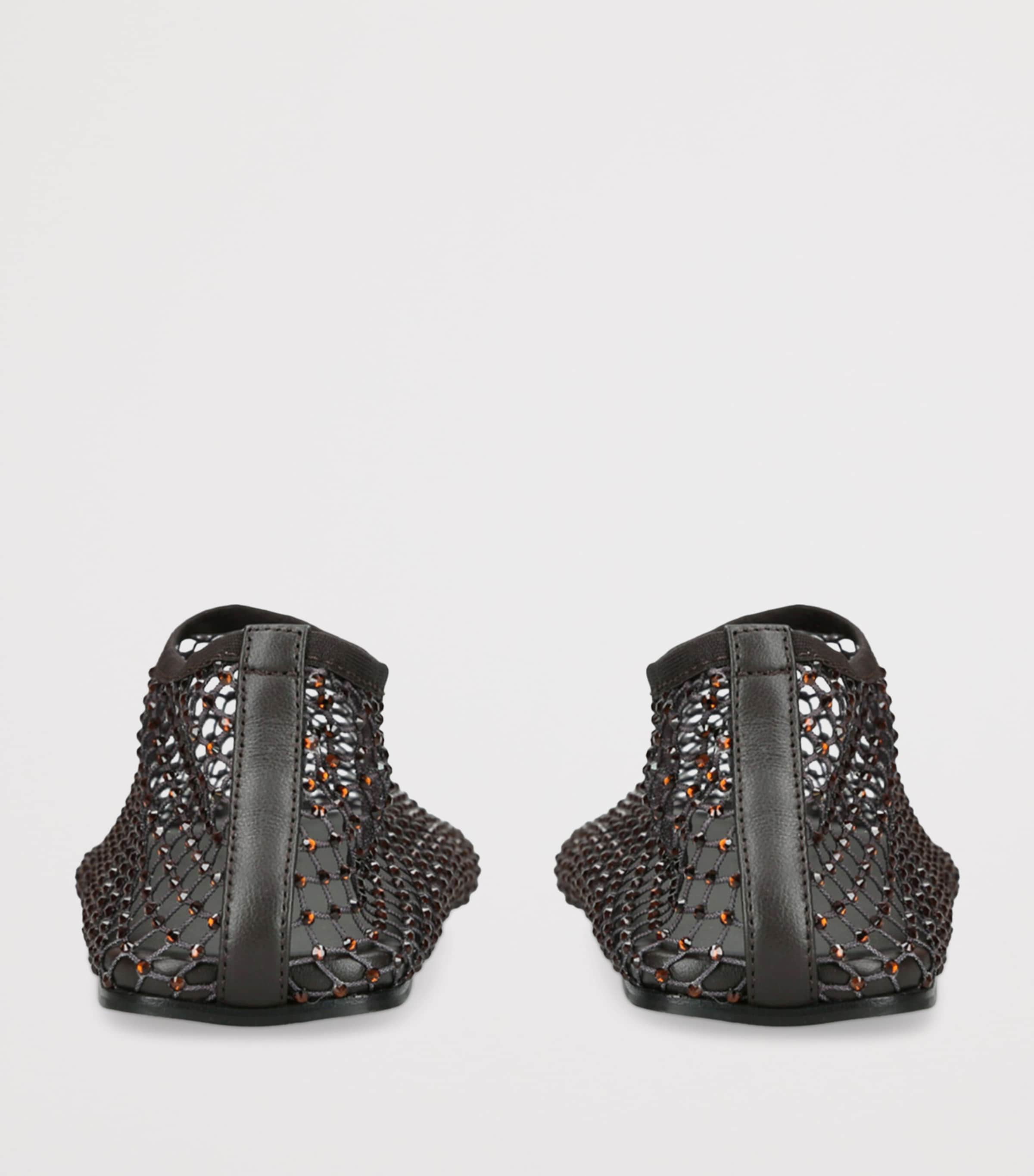 Mesh Embellished Minette Ballet Flats DARK BROWN Image 2