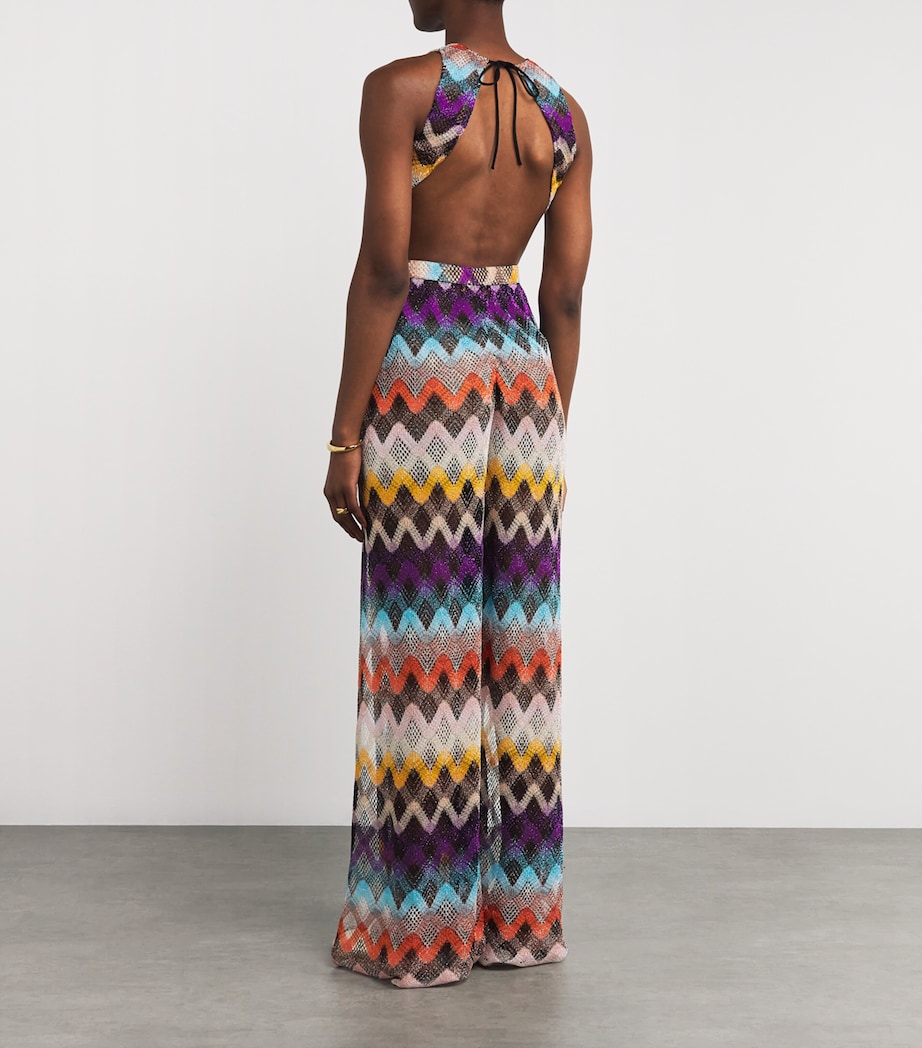 Zigzag Plunge-Neck Jumpsuit SM9QM MULTI DARK Image 3