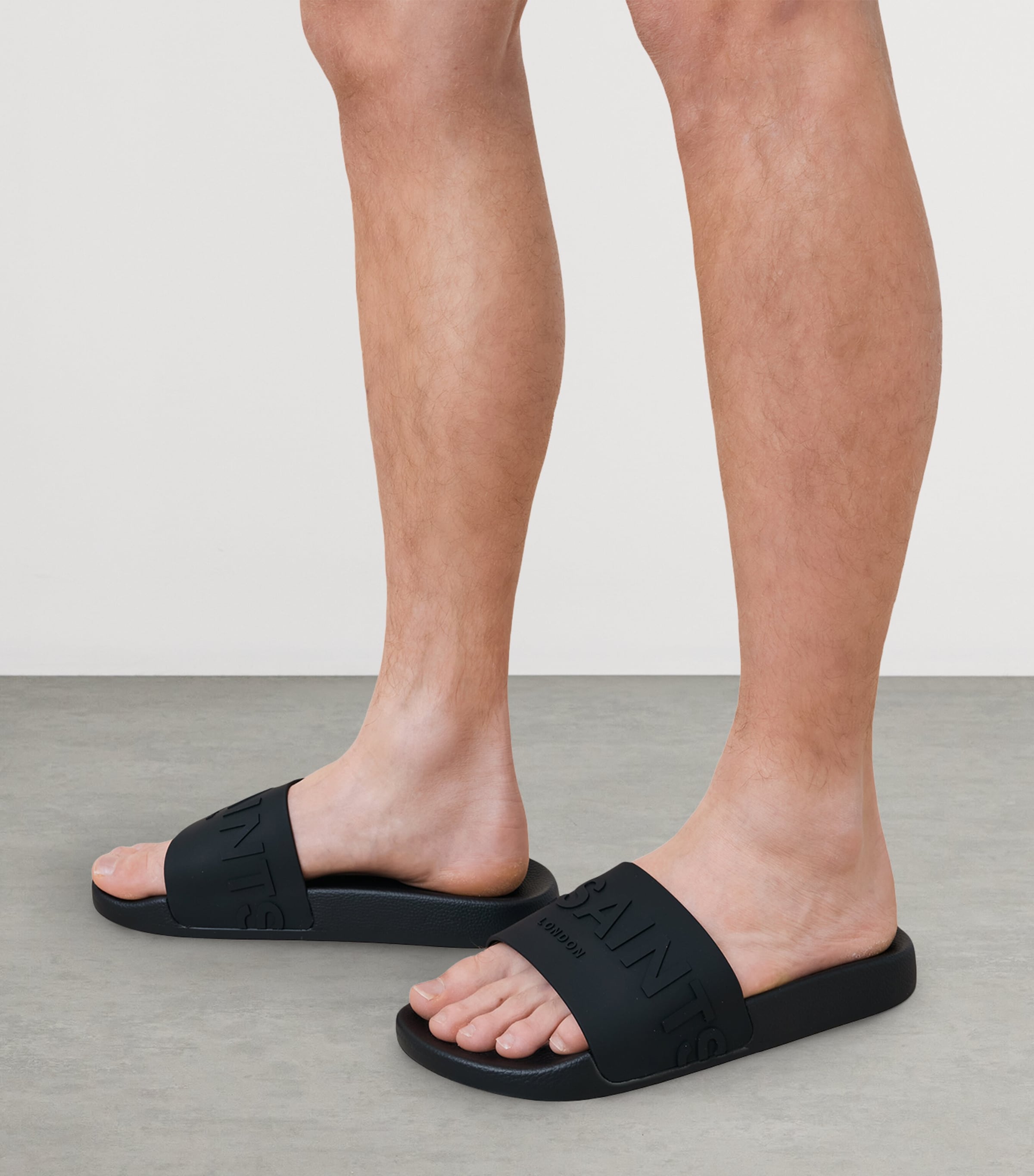 AllSaints Rubber Biggy Slides Black Image 2