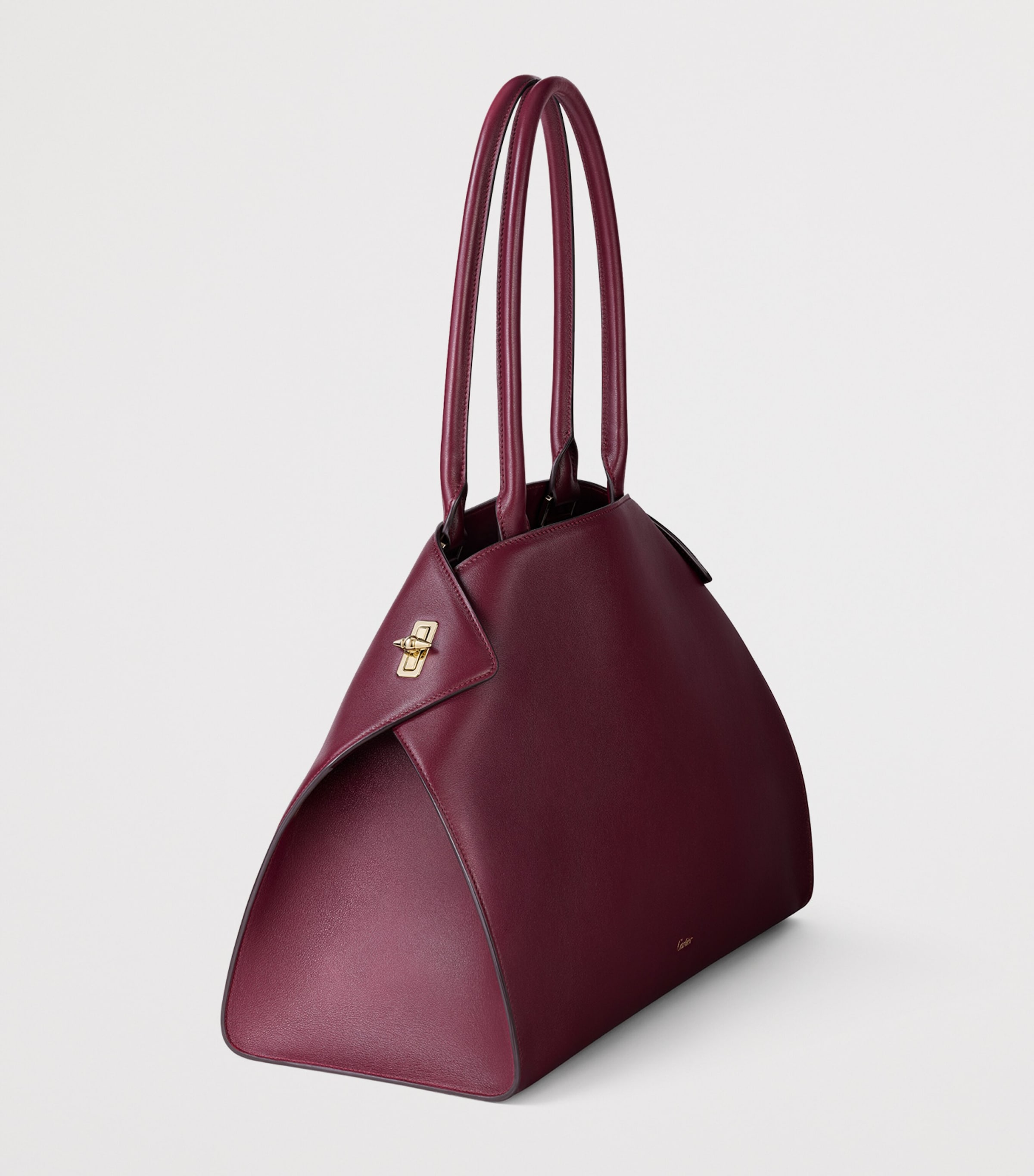 Cartier Womens Large Leather Clash Tote Bag Burgundy Image 6