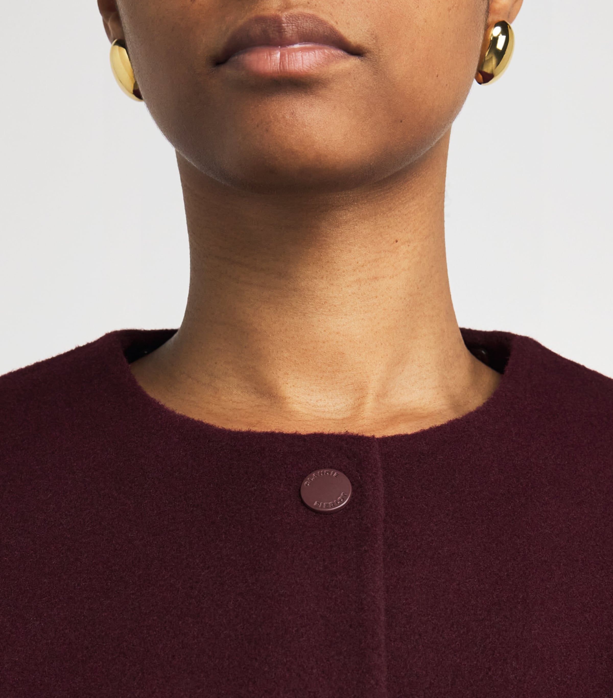 Wool Collared Jacket BURGUNDY Image 7