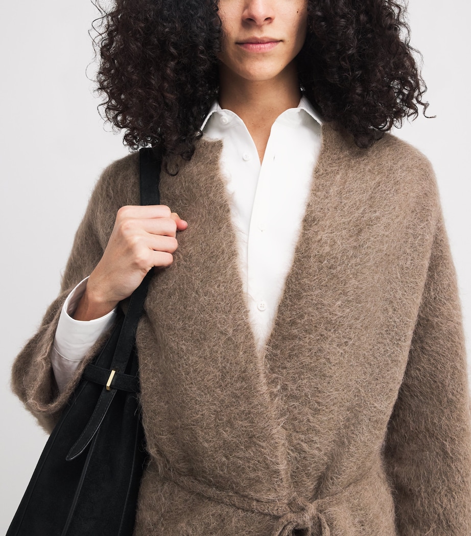 Alpaca-Blend Tie-Detail Cardigan 230 TAUPE Image 6